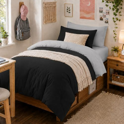 Anluoer Twin Comforter Set, 5 Piece Bed in a Bag Twin Bedding Sets
