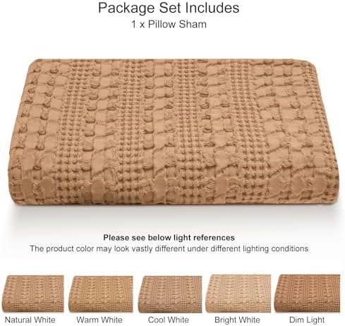 PHF Cotton Waffle Body Pillowcase 20" x 54", Clay, No Insert