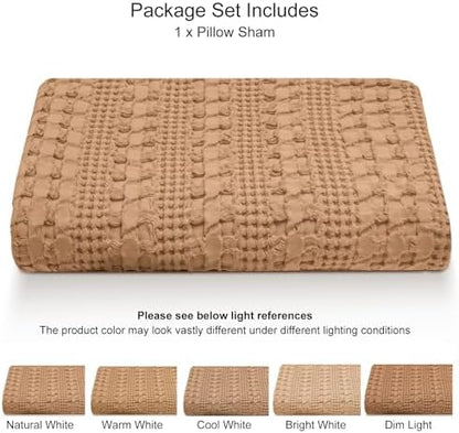 PHF Cotton Waffle Body Pillowcase 20" x 54", Clay, No Insert