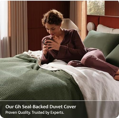 Bedsure PureWoven Cotton Waffle Weave Duvet Cover, Queen, Duvet Cover Only