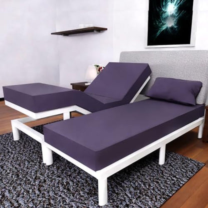 Split King Sheets Set with 2 Twin XL Fitted Sheet - 5 Piece Bedding - Wrinkle Free, Fade Resistant, Double Brushed Microfiber - Deep Pockets/Easy Fit (Plum)