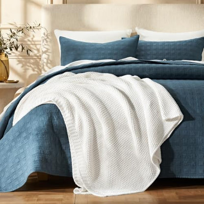 EverGrace Organic Cotton Chunky Knit Throw Blanket, 50 x 60 Bright White