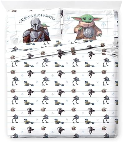 Jay Franco Kids Bed Set, Blue, The Mandalorian, 7 Piece Full