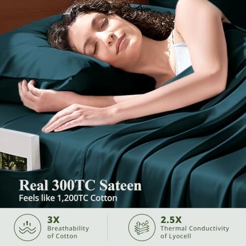Bamboo Viscose Sheet Set Twin Size, Cooling Sheets Bed Set 3pcs