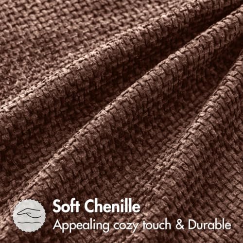 MIULEE Dercorative Lumbar Throw Pillow Covers 12x20 Red Brown 2 Pack
