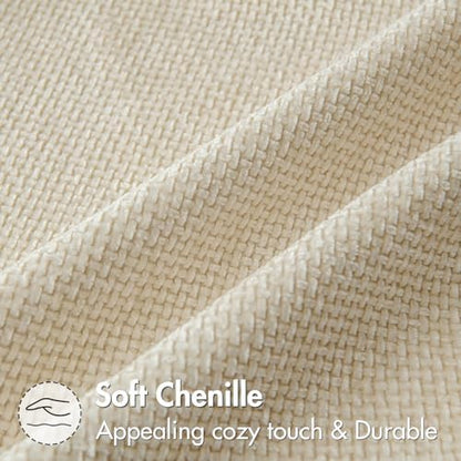 MIULEE Decorative Couch Throw Pillow Covers 18x18 Inch Neutral Cream 2 Pack