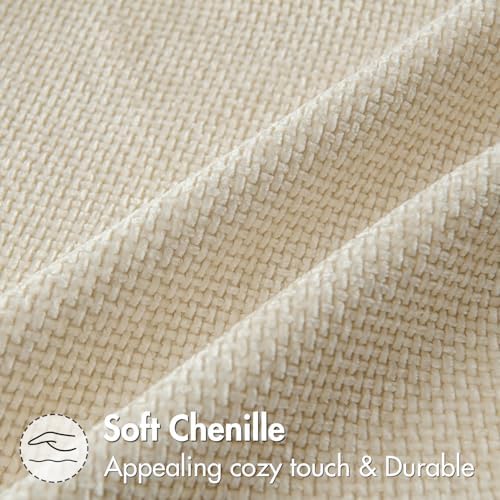 MIULEE Decorative Couch Throw Pillow Covers 16x16 Inch Neutral Cream 2 Pack