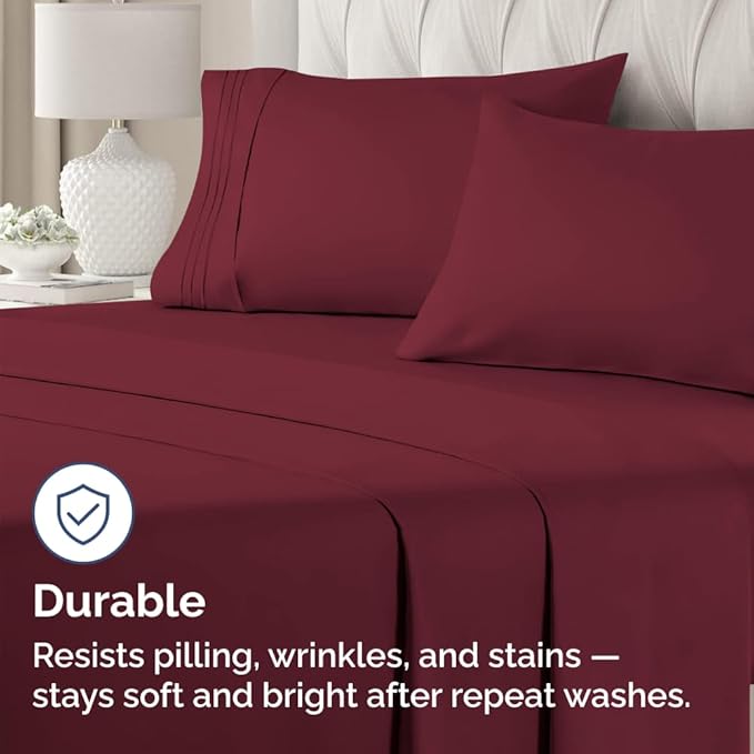 Body Pillowcases Set of 2-20x54 Long Body Pillow Case - Soft Body Pillow Cover for Sleeping & Side Sleepers - Comfy, Wrinkle & Fade Free - Machine Washable w/Envelope Enclosure Burgundy