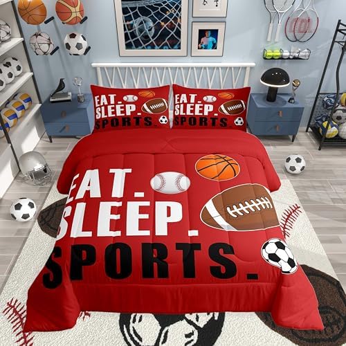 Feelyou Sports Comforter Set Toddler Size for Kids Boys Girls