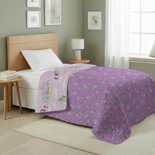 Northwest My Little Pony Vintage Pony Party Quilted Throw Blanket – Official Fleece Blanket Featuring Classic Ponies, Soft Lightweight Bedding for Bed, or Couch, 60 x 80 Inches