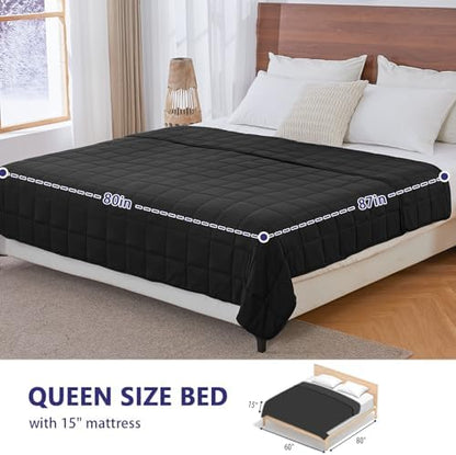 yescool King Size Weighted Blanket for Adults 30lbs, 80” x 87”, Black