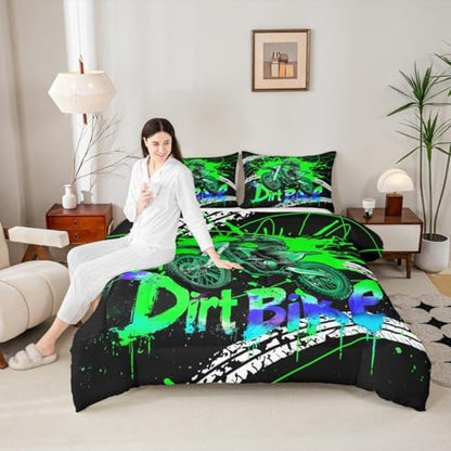 Feelyou Racing Motocross Rider Kids Bedding Set Boys Girls Twin Size