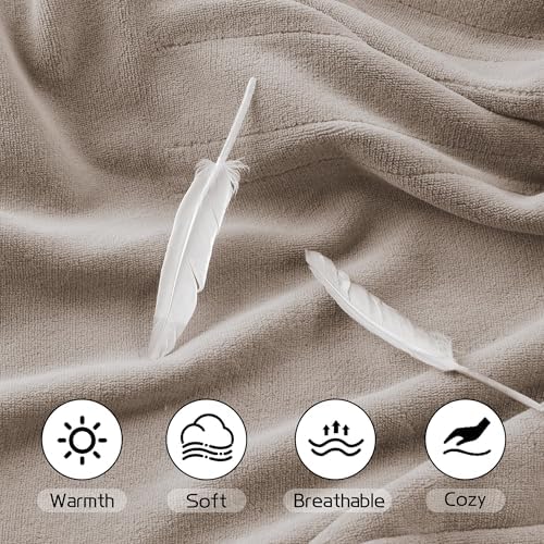 ReyyNio Electric Heated Blanket Full Size 72"x84", 10H Auto-Off, Brown