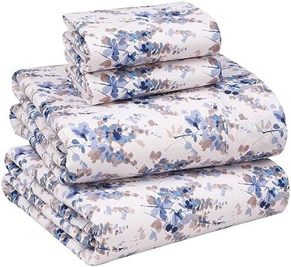 RUVANTI 100% Cotton California King Sheets, Percale Sheet Set, Maple