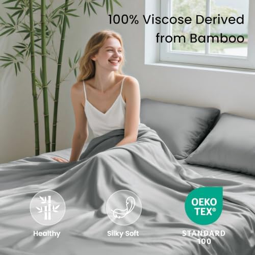 Love's cabin 100% Rayon Derived from Bamboo, King Size Sheet Set, 6 Pieces