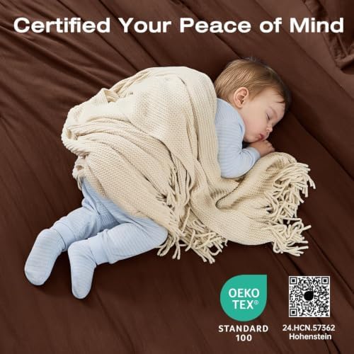 Sasttie King Comforter Set 7-Piece Dark Brown, Pre-Washed Bed in a Bag