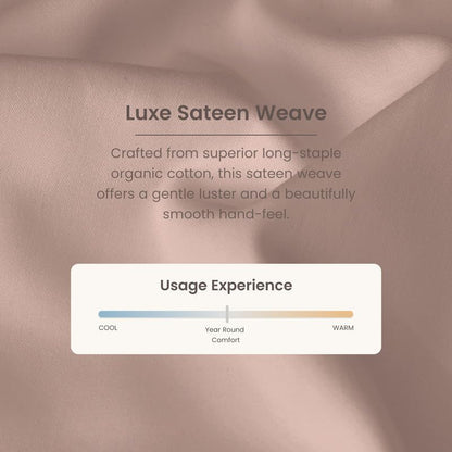 Bioweaves 100% Organic Cotton 1 Twin Fitted Sheet Only | 300 Thread Count Sateen Weave GOTS Certified with Deep Pocket - Dusty Rose