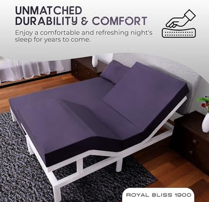 Split King Sheets Set with 2 Twin XL Fitted Sheet - 5 Piece Bedding - Wrinkle Free, Fade Resistant, Double Brushed Microfiber - Deep Pockets/Easy Fit (Plum)