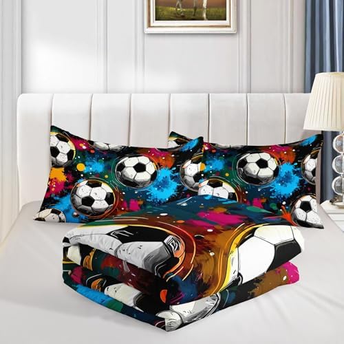 QOOMO Graffiti Football Kids Comforter Set Full Size