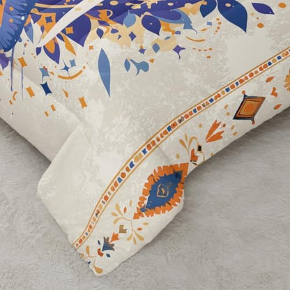 Nttopship Ethnic Elephant Comforter Bedding Set with 2 Pillowcase King Size Wild Animals Comforter Set for Kids Boys Girls Bedroom Decor