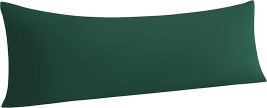 NTBAY Body Pillowcase - Brushed Microfiber 20x54 Pillowcase - Soft, Wrinkle-Free, Fade-Resistant, Stain-Resistant, Dark Green Body Pillow Cover with Envelope Closure - 20x54 Inches, Dark Green