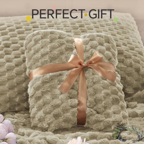 BEDELITE Fluffy King Size Comforter Set, Taupe Fleece Bed Set 3 Pieces