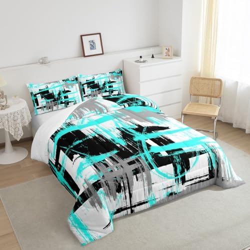 Feelyou Striped Comforter Set King Size Kids Boys Bedding