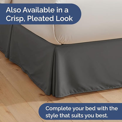 Bedskirt Twin Size Ruffle - 12 inch Drop Dust Ruffle Bed Skirt with Platform - Ultra-Soft, Easy Fit, Premium Hotel Quality - Wrinkle, Fade & Shrink Resistant - for Women, Men, Kids & Teens - Charcoal