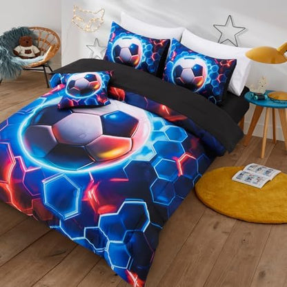 A Nice Night Twin Size Bed in A Bag 6 Pc Football Comforter Sets for Boys