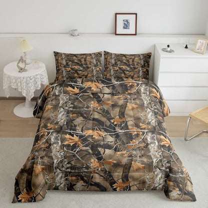 Feelyou Camo Comforter Set Queen Size for Kids Boys Girls Bedding Set