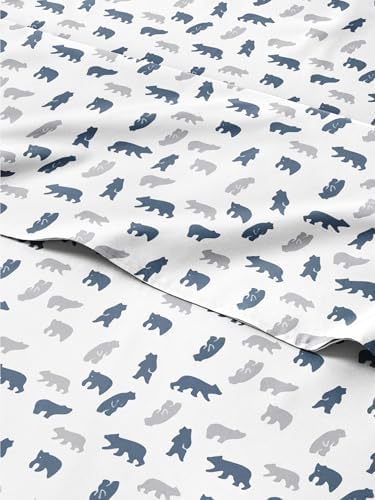 Christmas Sheet Set, Winter Bears, Holiday Xmas Bedding Set - Queen Size