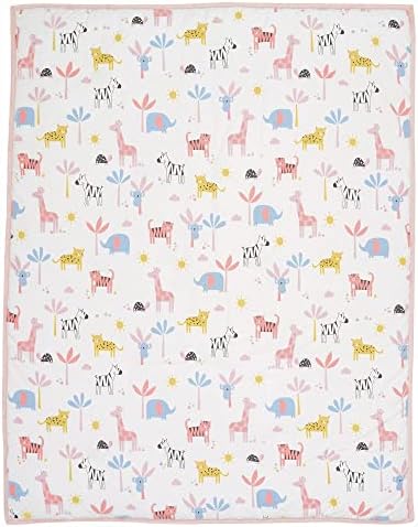 Lambs & Ivy Snuggle Jungle Pastel Safari Cotton Jersey 3-Piece Crib Bedding Set