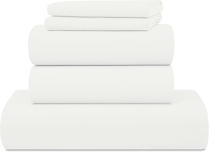 UGG Hedi Split King Sheet Set 5-Piece Luxury Cooling Sheets Deep Pockets Premium Bedding with 2 Shams Hypoallergenic Machine Washable Soft Lightweight Bed Set for Adjustable Bed, Split King, White