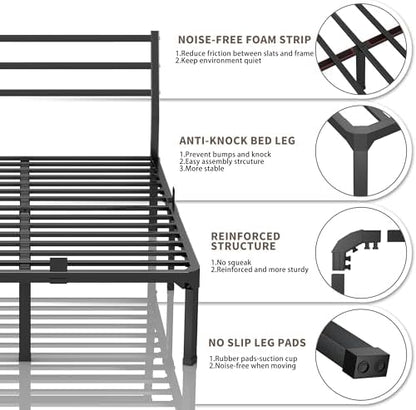 ROIL 14 Inch Full Bed Frame with Headboard & 4 Mattress Baffles