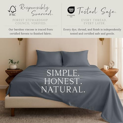 KARISSA MAE 6 Piece Luxury Bamboo Viscose King Sheet Set, 4 Pillowcases