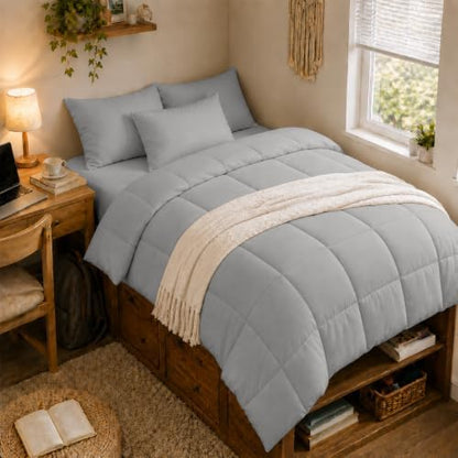 Anluoer Twin Comforter Set, 5 Piece Bed in a Bag Twin Bedding Sets