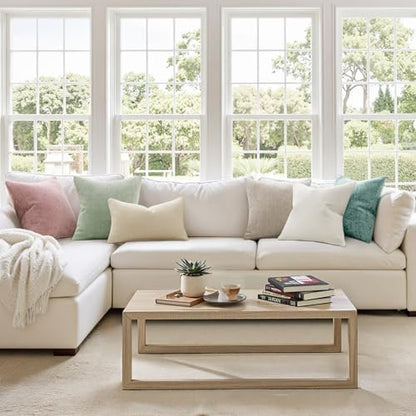 MIULEE Decorative Couch Throw Pillow Covers 18x18 Inch Light Green 2 Pack