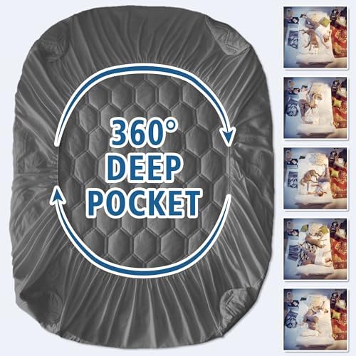 Waterproof Mattress Pad Twin XL Size, Breathable Mattress Protector with 6-16” Deep Pocket, Gray
