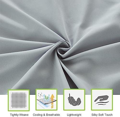 ILAVANDE King Size Sheets Set 6 Piece,Hotel Luxury Super Soft 1800 Series Microfiber Grey Bed Sheets King Set-Wrinkle Free & Breathable-14 Deep Pocket Sheets for King Size Bed(King,Light Grey)