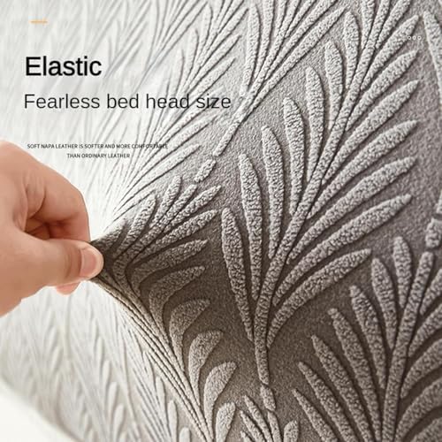 EFELIM Stretch Headboard Covers for Queen Cal King Size Bed Headboard Slipcover, Jacquard Bed Head Cover Dustproof Protector Cover for Bedroom Décor (Light Gray, Queen:59.0in)