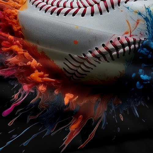 Helloosun 5PCS Baseball Comforter Set Twin,Boys Twin Comforter Set,Sports Baseball Bedding Set with Sheets,Red and Blue Color Bed Set