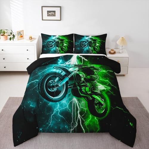 Feelyou Racing Motocross Rider Kids Bedding Set Boys Girls Full Size