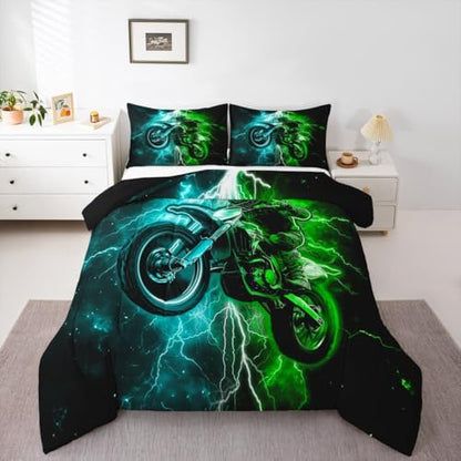 Feelyou Racing Motocross Rider Kids Bedding Set Boys Girls Full Size