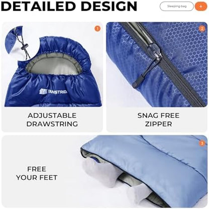 Sleeping Bags for Adults,Compact Lightweight Backpacking Sleeping Bag with Compression Sack for Youth, Camping Essentials Gearfor Hiking Travel Climbing Outdoor&Indoor Use
