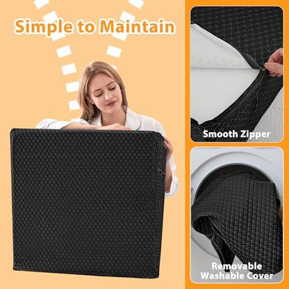 Ruqmuis Wedge Pillow for Acid Reflux, Bed Wedge Pillow for Headboard 10", Pillow Wedge for Back Pain Relief, Post Surgery, Elevated Pillows for Sleeping, Snoring, Triangle Pillow with Cover, Black
