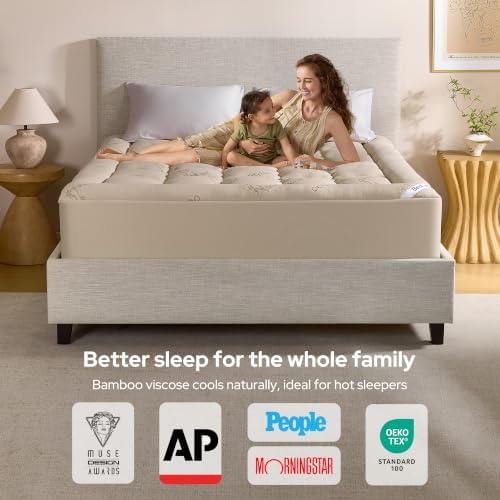 BEDLORE Twin Mattress Topper, Thick Soft Pillow Top Bed Topper