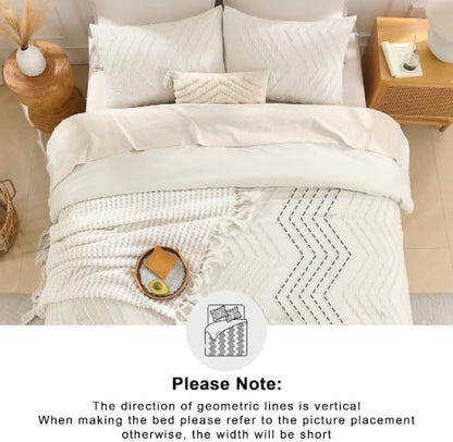 Andency Ivory Oversized King Comforter Set 120x98 Extra Large