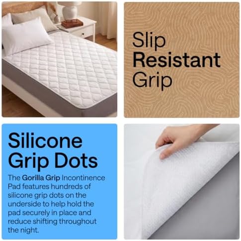 GORILLA GRIP Washable Reusable Underpads, 52x44, White