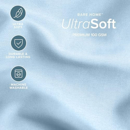Bare Home Comforter Set - 1800 Ultra Soft (King, Light Blue)