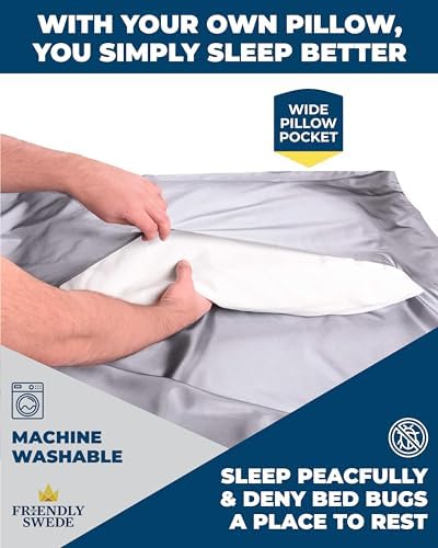 The Friendly Swede Sleeping Bag Liner, Adult Sleep Sack for Hotels, 3 Sizes